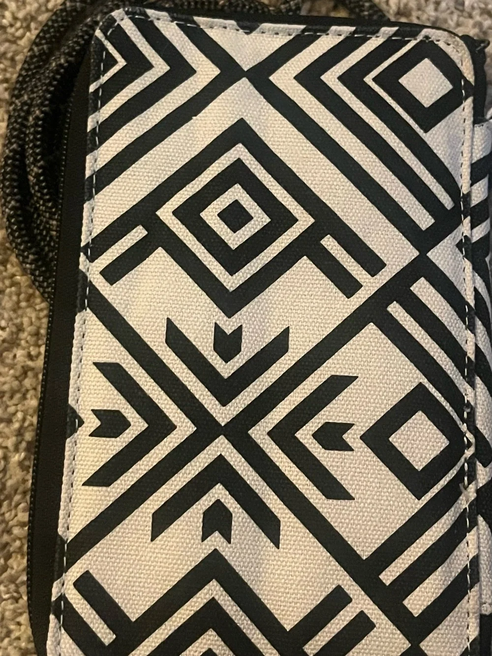 Kavu Black & Cream Geometric Crossbody Phone Case